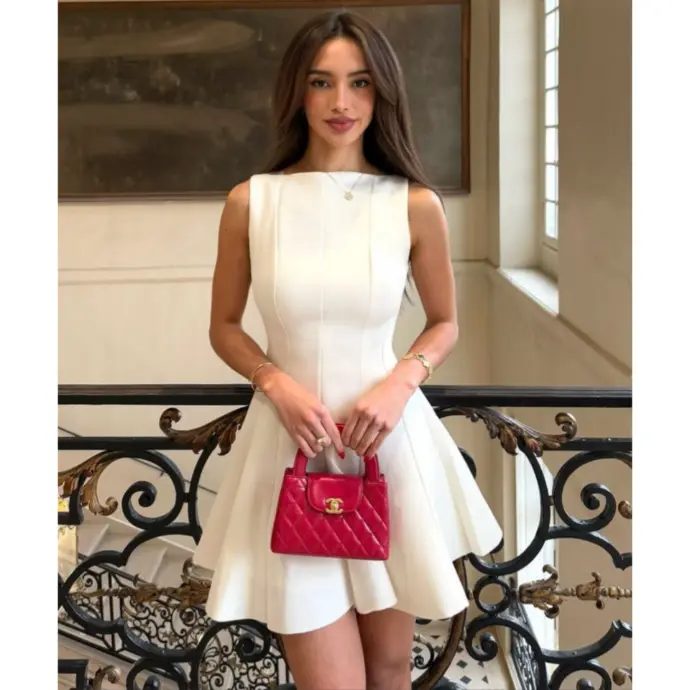 White Knit Winter Dress