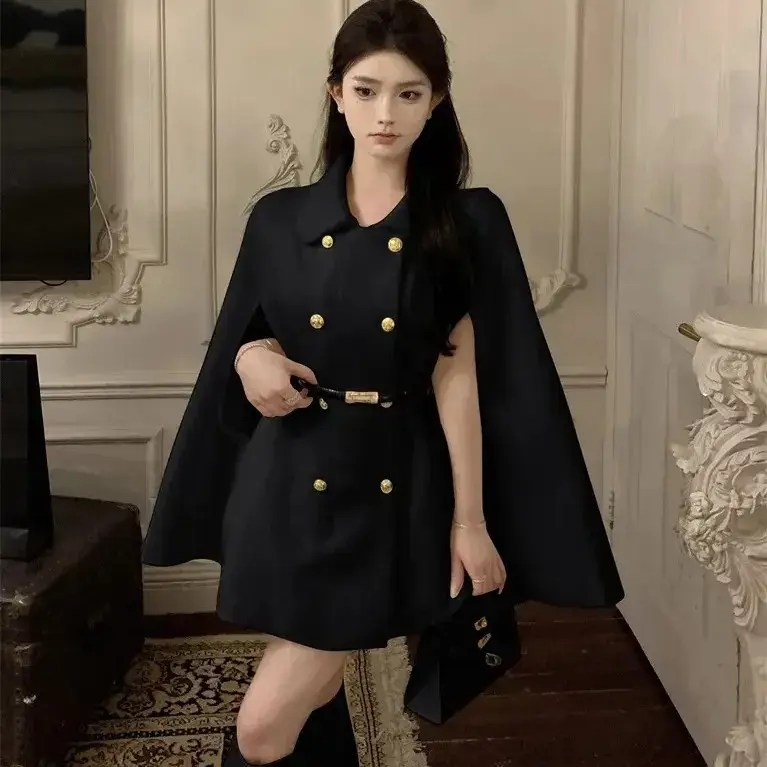 Aurelia Royal Cape Coat Dress