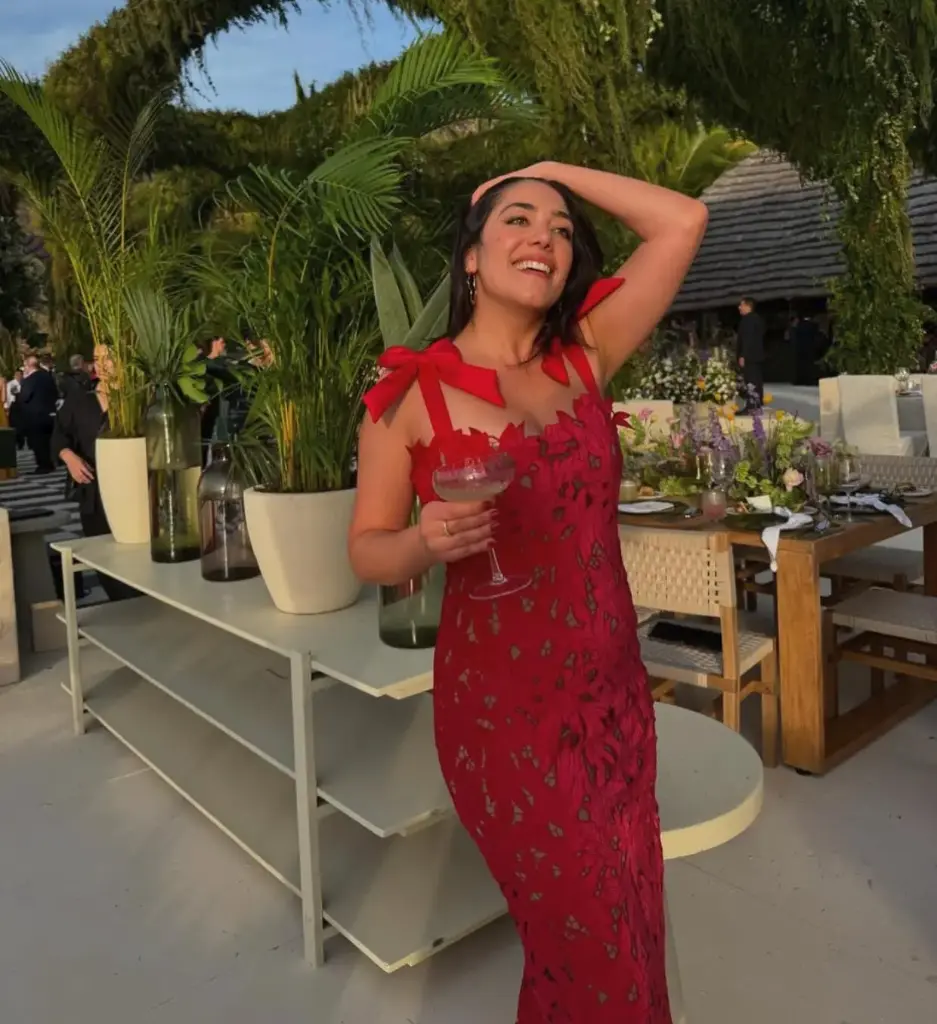 Elegant Bow Strap Lace Midi Dress