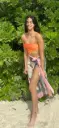 Cora Sunset Cut-Out Swimsuit with Printed Sarong