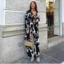 Abstract Print Black Coord Set