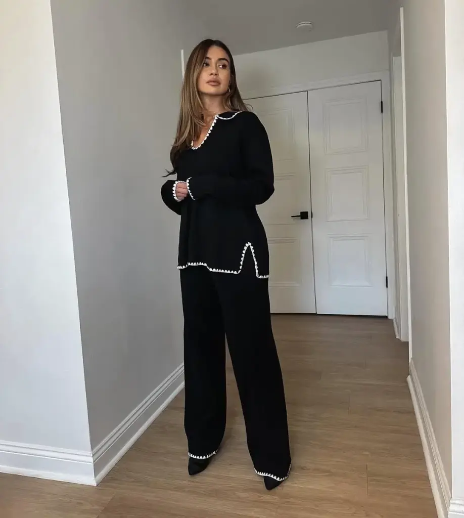 Contrast Knit Co-ord Set