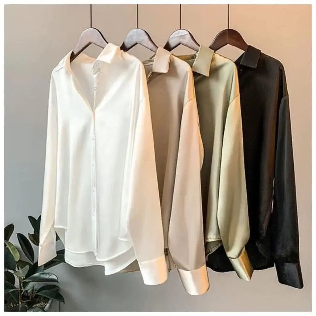 Luxe Satin Oversize Button-Down Shirt